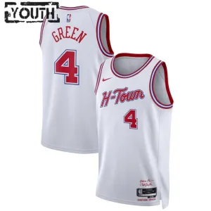 Maillot Enfant Houston Rockets Jalen Green 4 City Edition 2023-24 Blanc Swingman