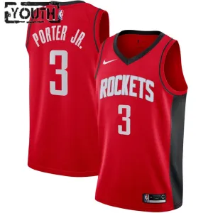 Maillot Enfant Houston Rockets Kevin Porter JR 3 Icon Edition Rouge Swingman