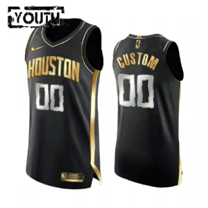 Maillot Enfant Houston Rockets Limited Personnalisé Golden Edition Noir Swingman Maillot Enfant Houston Rockets Limited Personnalisé Golden Edition Noir Swingman