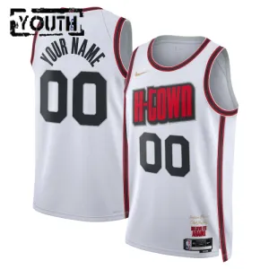 Maillot Enfant Houston Rockets Personnalisé City Edition 2024-25 Blanc Swingman