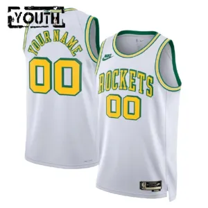 Maillot Enfant Houston Rockets Personnalisé Classic Edition 2022-23 Blanc Swingman
