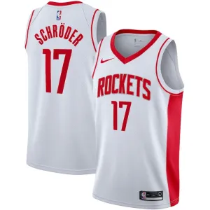 Maillot Homme Houston Rockets Dennis Schroder 17 Association Edition Blanc Swingman