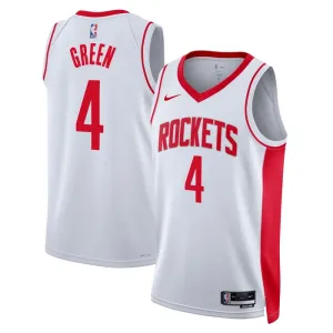 Maillot Homme Houston Rockets Jalen Green 0 Association Edition Blanc Swingman