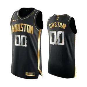 Maillot Homme Houston Rockets Limited Personnalisé Golden Edition Noir Swingman Maillot Homme Houston Rockets Limited Personnalisé Golden Edition Noir Swingman
