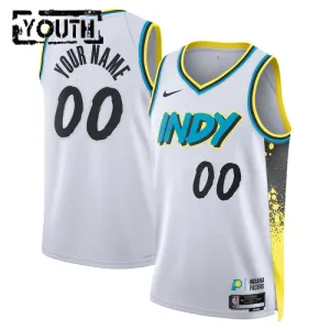 Maillot Enfant Indiana Pacers Personnalisé City Edition 2024-25 Blanc Swingman