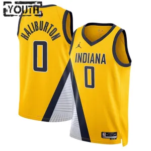 Maillot Enfant Indiana Pacers Tyrese Haliburton 0 Statement Edition Navy Swingman