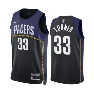 Maillot Homme Indiana Pacers Myles Turner 33 Black City Edition 2022-23 Navy Swingman Maillot Homme Indiana Pacers Myles Turner 33 Black City Edition 2022-23 Navy Swingman
