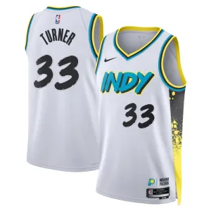 Maillot Homme Indiana Pacers Myles Turner City Edition 2024-25 Blanc Swingman