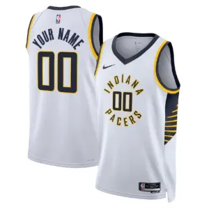 Maillot Homme Indiana Pacers Personnalisé Association Edition Blanc Swingman Maillot Homme Indiana Pacers Personnalisé Association Edition Blanc Swingman