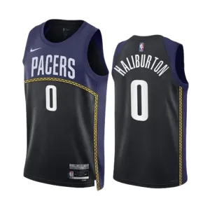 Maillot Homme Indiana Pacers Tyrese Haliburton 0 Black City Edition 2022-23 Navy Swingman Maillot Homme Indiana Pacers Tyrese Haliburton 0 Black City Edition 2022-23 Navy Swingman