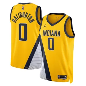 Maillot Homme Indiana Pacers Tyrese Haliburton 0 Statement Edition Navy Swingman