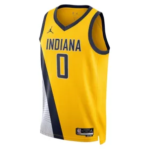 Maillot Homme Indiana Pacers Tyrese Haliburton 0 Statement Edition Navy Swingman