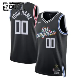 Maillot Enfant LA Clippers Personnalisé City Edition 2022-23 Noir Swingman