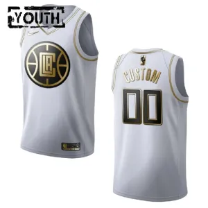 Maillot Enfant LA Clippers Personnalisé Golden Edition Blanc Swingman Maillot Enfant LA Clippers Personnalisé Golden Edition Blanc Swingman