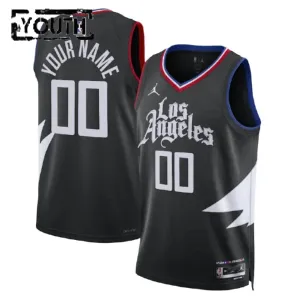Maillot Enfant LA Clippers Personnalisé Statement Edition Noir Swingman