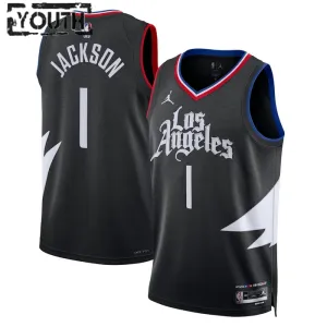 Maillot Enfant LA Clippers Reggie Jackson 1 Statement Edition Noir Swingman Maillot Enfant LA Clippers Reggie Jackson 1 Statement Edition Noir Swingman