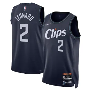Maillot Homme LA Clippers Kawhi Leonard City Edition 2023-24 Navy Swingman