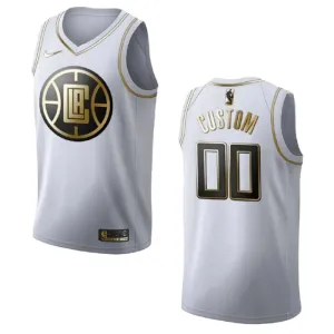 Maillot Homme LA Clippers Personnalisé Golden Edition Blanc Swingman Maillot Homme LA Clippers Personnalisé Golden Edition Blanc Swingman