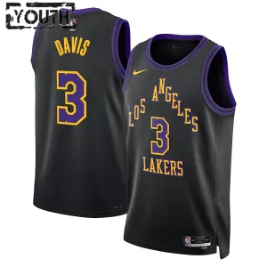 Maillot Enfant Los Angeles Lakers Anthony Davis City Edition 2023-24 Noir Swingman