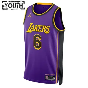 Maillot Enfant Los Angeles Lakers Lebron James 6 Statement Edition Violet Swingman