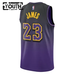 Maillot Enfant Los Angeles Lakers Lebron James City Edition 2024-25 Violet Swingman