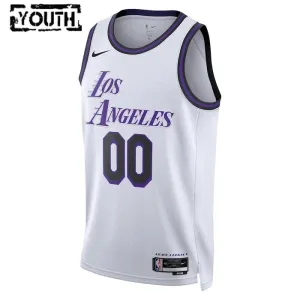Maillot Enfant Los Angeles Lakers Personnalisé City Edition 2022-23 Blanc Swingman