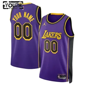 Maillot Enfant Los Angeles Lakers Personnalisé Statement Edition Bleu Swingman