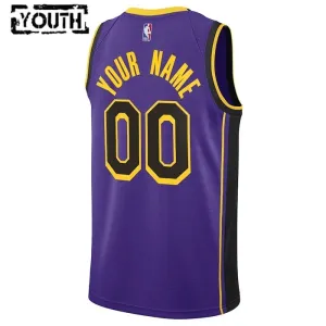 Maillot Enfant Los Angeles Lakers Personnalisé Statement Edition Bleu Swingman