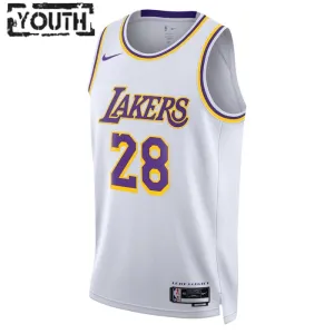 Maillot Enfant Los Angeles Lakers Rui Hachimura 28 Association Edition Blanc Swingman