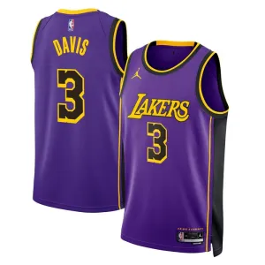 Maillot Homme Los Angeles Lakers Anthony Davis 3 Statement Edition Violet Swingman