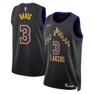 Maillot Homme Los Angeles Lakers Anthony Davis City Edition 2023-24 Noir Swingman