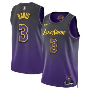 Maillot Homme Los Angeles Lakers Anthony Davis City Edition 2024-25 Violet Swingman