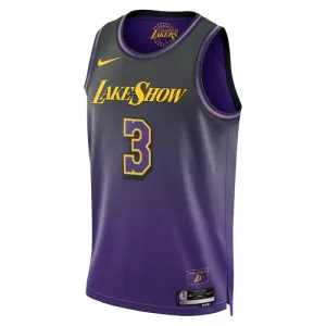 Maillot Homme Los Angeles Lakers Anthony Davis City Edition 2024-25 Violet Swingman