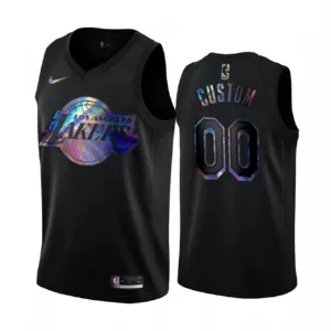 Maillot Homme Los Angeles Lakers HWC Iridescent Edition Personnalisé Noir Swingman Maillot Homme Los Angeles Lakers HWC Iridescent Edition Personnalisé Noir Swingman