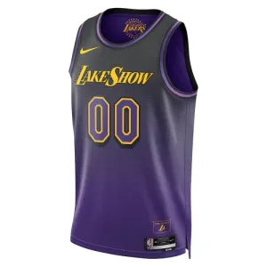 Maillot Homme Los Angeles Lakers Personnalisé City Edition 2024-25 Violet Swingman