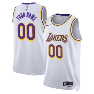 Maillot Homme Los Angeles Lakers Personnalisé Icon Edition Blanc Swingman