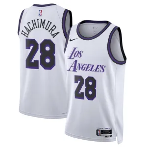 Maillot Homme Los Angeles Lakers Rui Hachimura 28 City Edition 2022-23 Blanc Swingman