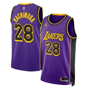 Maillot Homme Los Angeles Lakers Rui Hachimura 28 Statement Edition Violet Swingman