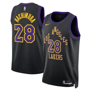 Maillot Homme Los Angeles Lakers Rui Hachimura City Edition 2023-24 Noir Swingman