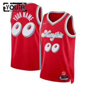 Maillot Enfant Memphis Grizzlies Personnalisé City Edition 2024-25 Rouge Swingman