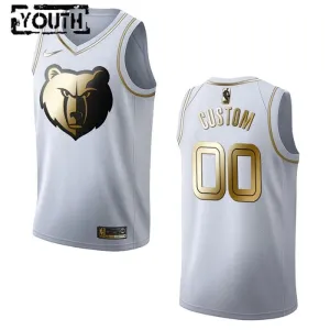 Maillot Enfant Memphis Grizzlies Personnalisé Golden Edition Blanc Swingman Maillot Enfant Memphis Grizzlies Personnalisé Golden Edition Blanc Swingman