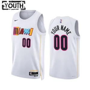 Maillot Enfant Miami Heat Personnalisé City Edition 2022-23 Blanc Swingman Maillot Enfant Miami Heat Personnalisé City Edition 2022-23 Blanc Swingman