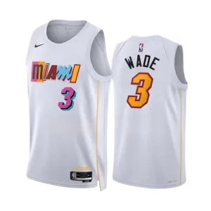 Maillot Homme Miami Heat Dwyane Wade 3 City Edition 2022-23 Blanc Swingman