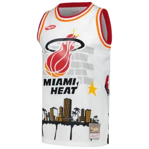 Maillot Homme Miami Heat Mitchell Ness x Tats Cru Edition Hardwood Classics 2023-24 Blanc Swingman