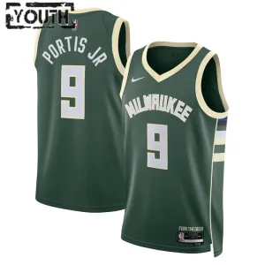 Maillot Enfant Milwaukee Bucks Bobby Portis JR 9 Icon Edition Vert Swingman