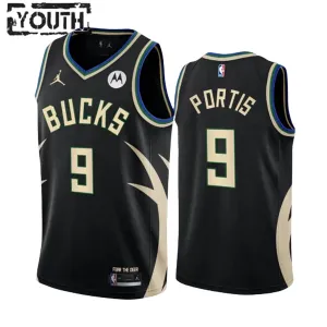 Maillot Enfant Milwaukee Bucks Bobby Portis JR 9 Statement Edition Noir Swingman Maillot Enfant Milwaukee Bucks Bobby Portis JR 9 Statement Edition Noir Swingman