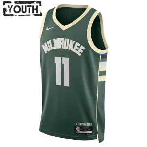 Maillot Enfant Milwaukee Bucks Brook Lopez 11 Icon Edition Vert Swingman
