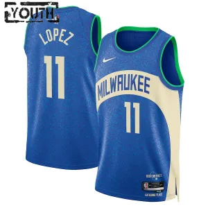 Maillot Enfant Milwaukee Bucks Brook Lopez City Edition 2023-24 Royal Swingman