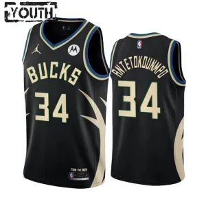Maillot Enfant Milwaukee Bucks Giannis Antetokounmpo 34 Statement Edition Noir Swingman Maillot Enfant Milwaukee Bucks Giannis Antetokounmpo 34 Statement Edition Noir Swingman