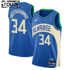 Maillot Enfant Milwaukee Bucks Giannis Antetokounmpo City Edition 2023-24 Royal Swingman